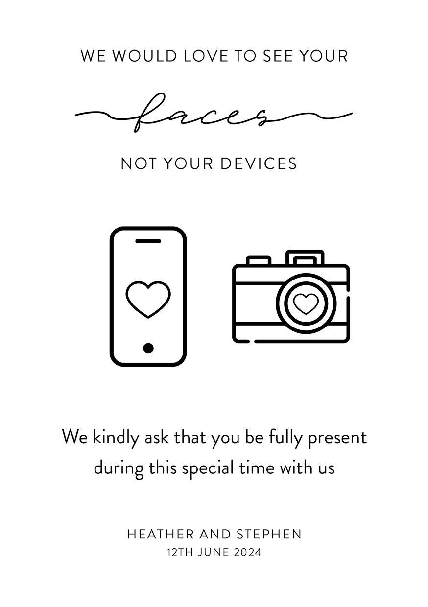 No Camera Wedding